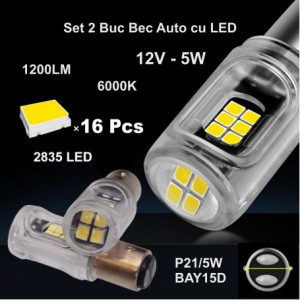Bec led auto frana BAY15D set 2 bucati - Img 4