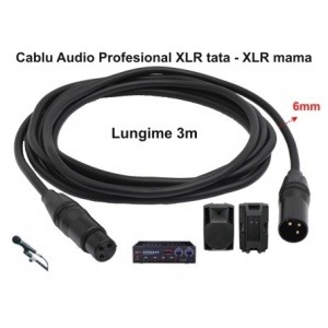Cablu Audio XLR Tata-XLR Mama Prof - 6mm / 5 metri - Img 4