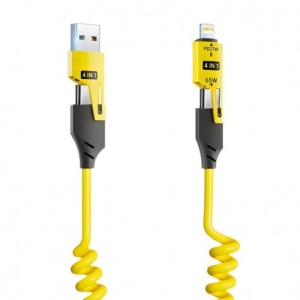 Cablu de Date Extensibil 4 in 1 PD Fast 27W / Tip C - USB - Iphone, CA-894 - Img 3
