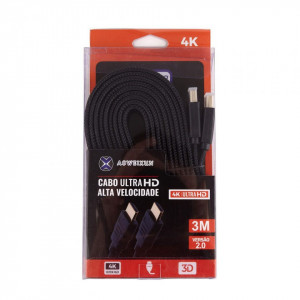 Cablu HDMI Tata – HDMI Tata Panzat Plat, ULTRA HD 4K/3D – 3m