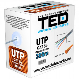 Cablu UTP CAT5E cupru integral, 8 fireTED, 305M / rola - Img 2