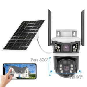 Cameră Bullet-Dome Wireless Smart Solar V380 Pro, 10x Zoom, Full HD, Wi-Fi, Night Vision, Solar Powered (model zy-a09-4g) - Img 2