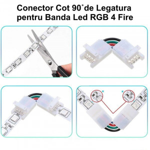 Conector cot 90˚ banda RGB 4 fire - Img 3