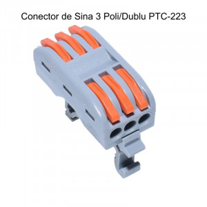 Conector de sina 3 poli cap dublu PCT-222