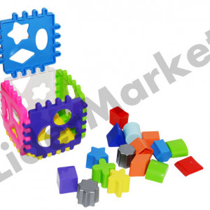 Cub din plastic multicolor cu o multitudine de forme