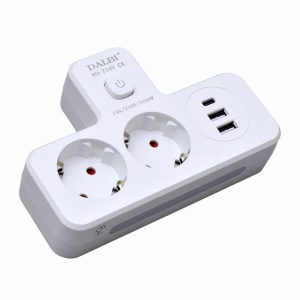 Dublu Stecher Multifunctional cu 2 x Usb QC3.0 - 1PD 20W si Lumina de Veghe