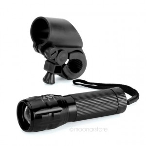 Far fata zoom, stop spate laser, manusi half finger, set kit complet, negru - Img 6