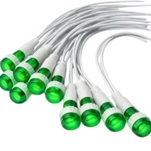 Indicator LED 24V DC de panou rosu sau verde, 9,5mm cu fire 20cm - set 10 bucati - Img 5