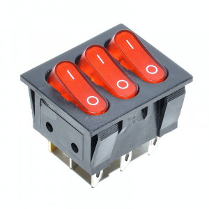 Intrerupator IRS triplu ON-OF rosu / rosu / rosu KCD3 16A-250V - Img 3