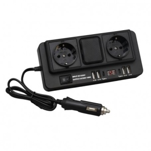 Invertor Auto de Tensiune 500W - 12/24V DC la 2 x 220V AC cu 4 x Usb 3.1 si 2 x Tip C