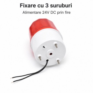Lampa Semnalizare LED Rosie 24V DC, 3 Moduri, L5101-R - Img 3