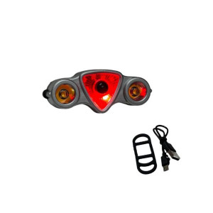 Lumina biciclete LED , 5 pozitii lumina de avertizare de siguranta , cablu de încărcare USB - Img 2