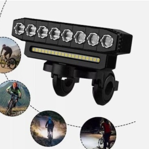Lumină pentru bicicletă cu claxon, 6 moduri de iluminare, lanternă LED pentru bicicletă, reîncărcabilă prin USB, far de 4000 W - Img 4
