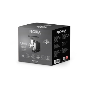 Masina de tocat Floria ZLN7965, 1300W - neagra cu functie revers si 2 site, lama otel inox - Img 2