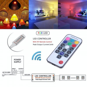 Mini controler RF wireless 17 taste, banda RGB 4 fire - Img 2
