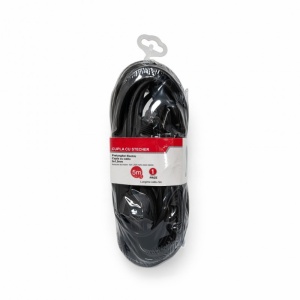 Prelungitor negru 3x1,5mm², lungime 5m, cu stecher si cupla cauciucata, 250V AC 10A, 2500W - Img 2