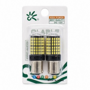 Set 2 Becuri Auto LED 1156 pentru Marsarier, Albe, 12V, Soclu BA15D - Img 2