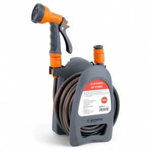 Set furtun gradina, Ermetiq Plus, 3/8 toli, 10 m, cu tambur si pistol de stropit