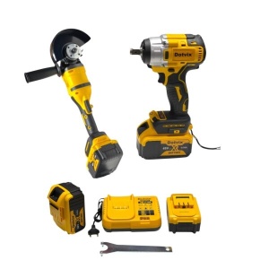 Set Masina de insurubat, cu impact, motor fara perii, Flex unghiular cu maner, Grinder, acumulatori Li-Ion, Cu 2 acumulatori 48 v