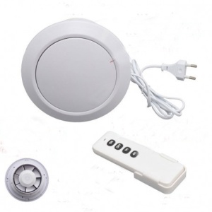 Ventilator rotund de baie 125 mm - 15W cu clapeta automata, telecomanda si programare - IPX2