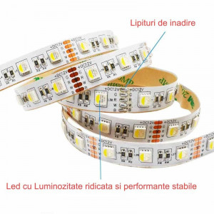 Banda LED flexibila RGBW 5050 , IP20 , 5M/ROLA - Img 2