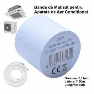 Banda matisatdin PVC aer conditionat 7,5CM X 40M alb - Img 5