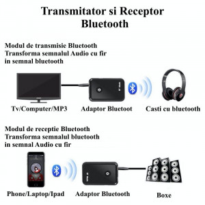 Bluetooth audio receptor si transmitator wireless - Img 3