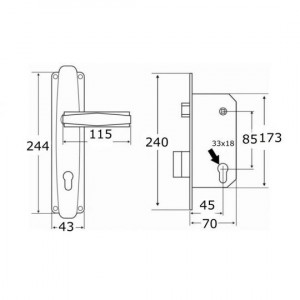 Broasca completa cu butuc 4 chei, Ø16.5 si manere BRONZ 85 - Img 3