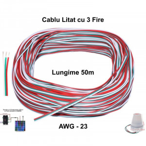Cablu alimentare LED RGB 3 fire, 50M / rola