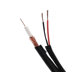 Cablu Coaxial RG6 cu Alimentare 2x0,75mm / Negru - 100m/Rol