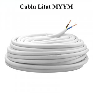 Cablu electric litat MYYM alb 2x1.5mm / 100ml