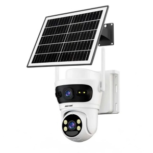 Camera de Supraveghere cu dubla 6MP, 4G, Panou Solar, Jortan, IP66, HD, 1920 x 1080 Pixeli - Negru sau Alb
