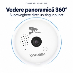 Camera de Supraveghere Wi-Fi Tip Bec E27, Panoramica 360°, cu Iluminare LED D8 - Img 5