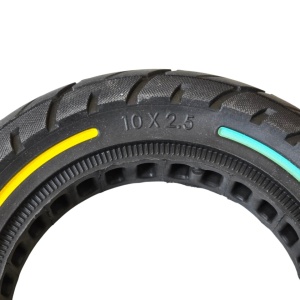 Cauciuc solid plin trotineta 10 x 2.50, cu dungi colorate, profil sosea - Img 2