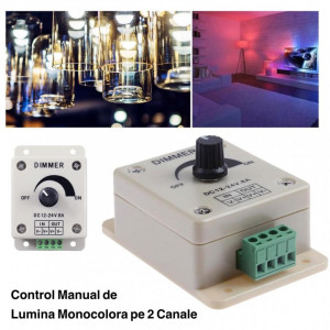 Controler manual LED monocrom 12V/24V-8A - Img 3