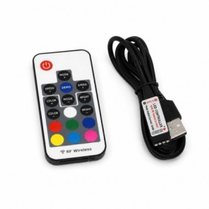Controler USB pentru Banda LED RGB cu Telecomanda RF 17 Taste