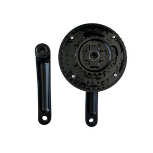 Foaie angrenaj bicicleta 3 foi ax patrat ,numar dinti -24,34,42, plastic negru - Img 2