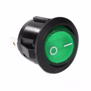 Intrerupator Buton On-Of Verde Cu Led