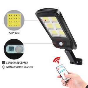 Lampa solara de exterior cu senzor de lumina + senzor de miscare + telecomanda - Img 4