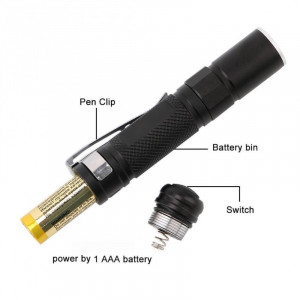 LANTERNA DE MANA PROFESIONALA CU CLEMA 1XR3 AAA Q5 2000LM - Img 3