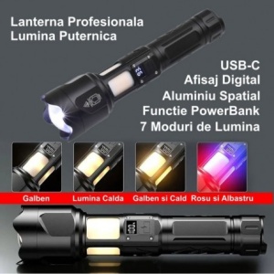 Lanterna profesionala 7 moduri de lumina si LED display SY-2305 - Img 6