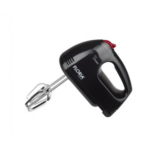 Mixer de mana Floria, Negru, Putere 100 W, 7 viteze, Buton eliberare accesorii,