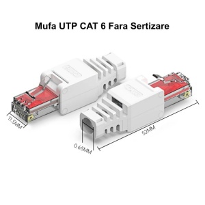 Mufa RJ45 CAT 6 - UTP de Plastic / Fara Sertizare - Img 2