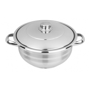 Oala inox Cocinera 22cm cu capac - 4L, fund triplu sandwich, compatibila inductie