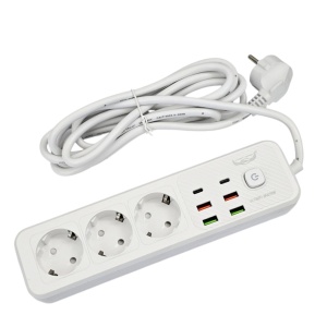 Prelungitor electric cu 3 prize + 4 USB + 2 Type-C, 3 metri