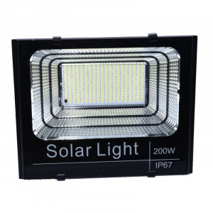 Proiector cu panou solar, senzor de lumina si telecomanda 200W - Img 2