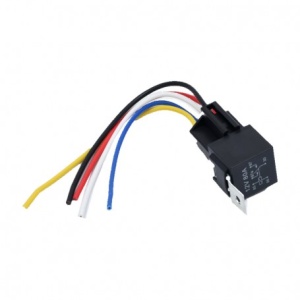 Releu Auto 12V 80A cu 5 Pini, Soclu si Fire de 16 cm
