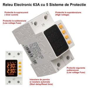 Releu Electronic de Protectie reglabil 1-63A la supratensiune, subtensiune si supracurent - Img 6