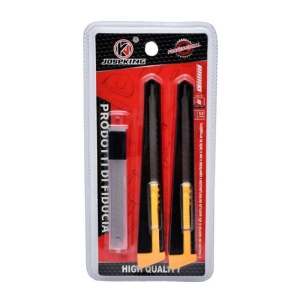 Set 2 Cutter Mini din Metal cu Lama ingusta 9mm si Rezerva