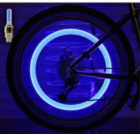 Set 2 lumini pentru valva rotii bicicletei, culoare albastru - Img 2
